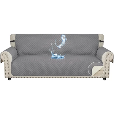 YSTYLE Stretch-Sofabezug, Couchbezug für Couch und Sofa, Möbelschutzbezug für Sofa mit elastischem Boden, 4-Sitzer, LW, Hellgrau