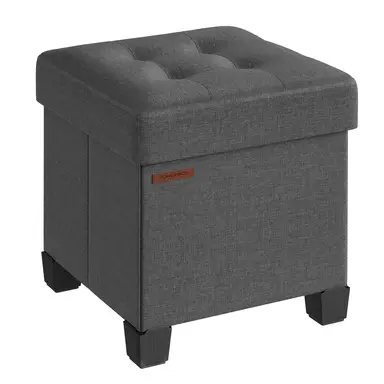 SONGMICS 38x38x40cm Pouf de Rangement Repliable 300kg