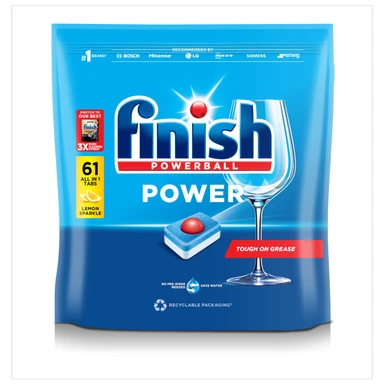Finish Power Dishwashing Tablets, Lemon,  61 Tabs