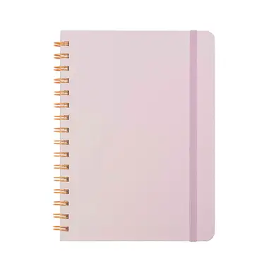 Jubiluu A5 Hardcover Spiral Lined Notebook - 96 Sheets (100g offset paper), with Elastic Band - Classic Cream Ruled Journal for Writing, School, Office, and Gifts-Lavender Purple