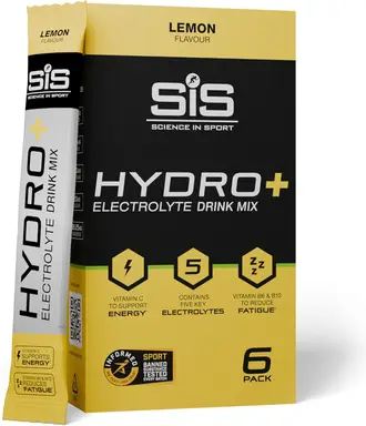 Science in Sport Hydro+ Hydration Support Powder Lemon Flavour - 6 x 4.1g