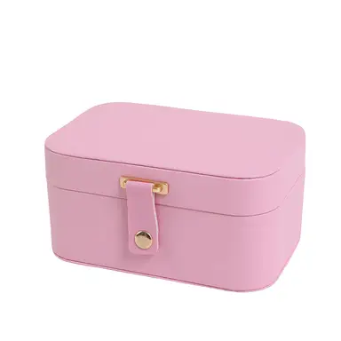 JORDAN&JUDY Multi-Layer Jewelry Box Small Earring Box Ring Storage Box Necklace Box Earring Jewelry Case - 2 Layer Pink