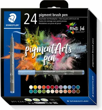 Staedtler - Brush Pen Pigment 24 pcs assorted (371C24-1) /Arts and Crafts