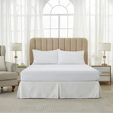 Meeallhome Waffle bed skirt  150cmx200+30  White