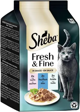 Sheba Fresh & Fine in Sauce mit Lachs, Thunfisch und Forelle 6 x 50 g