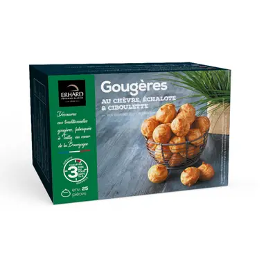 ERHARD Gougères Chèvre Ciboulette (Étui 25 pièces) 185g