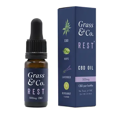 Grass & Co. REST CBD Stress Support Oil 500mg Bergamot & Lavender - 10ml