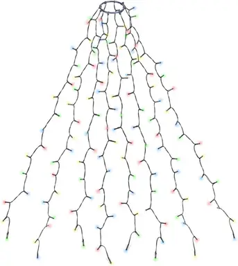 SALCAR Guirlande Lumineuse 280 LEDs pour Sapin de Noêl, 1,5m x 8 exterieur Etanche Guirlande LED Sapin Décoration (1-2,3m sapin) pour Décoration Maison, Fête, Noël, Soirée, Mariage, Jardin - Coloré