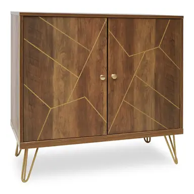 Interiors by Premier Sideboard Flori Light Walnut/Gold