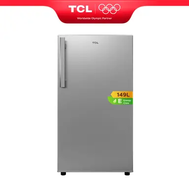 TCL FC199FSE0DE Ein-Tür-Kühlschrank mit Gefrierfach, Kühlschrankinhalt 122 l, Gefrierfachinhalt 27 l, LED-Beleuchtung, XL-Flaschenablage [Energieeffizienzklasse E]