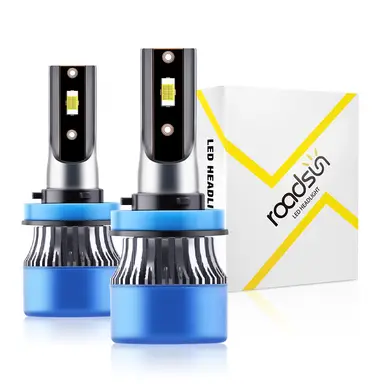 H11/H9/H8 LED Bulbs, 800% Ultra Brighter H11 Fog Bulb Drving Front Light 6000K White, 1:1 Size Plug N Play Fog Lights