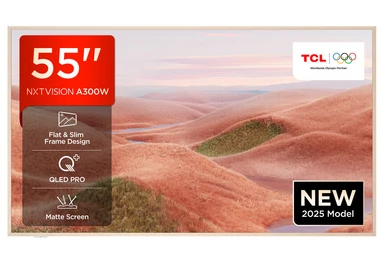 TCL NXTVISION A300W 55” 4K QLED PRO HDR Smart TV, 4K Ultra HD, Google TV with 144Hz Motion Clarity Pro