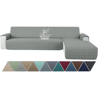 YSTYLE Ecksofa-Bezug für L-Form, Sofabezug, umkehrbarer Sofabezug, Liege-Bezug, Möbelschutzbezug, 2-Sitzer, YBG, Hellgrau