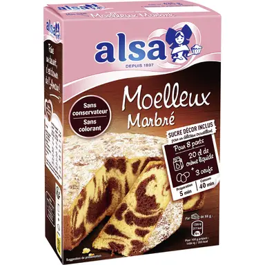 ALSA Préparation pour gâteau moelleux marbré - 435 g