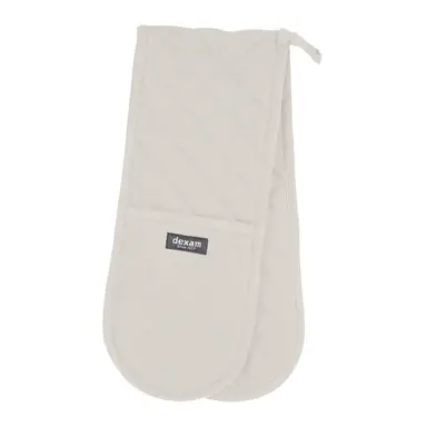 Dexam Double Oven Gloves Love Colour 100% Cotton Stone