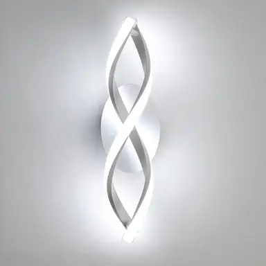 Goeco Innenwandleuchte Modern LED 14W 1800LM Gebogenes Design 6500K Kaltweiß für Schlafzimmer Treppenhaus Wohnzimmer