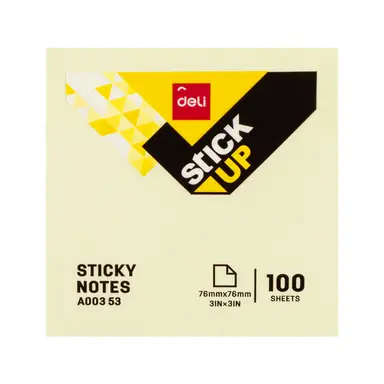 Deli  Sticky Notes-12 pads of 100 sheets-Yellow Sheets, 3x3 Inches