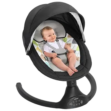 Bioby Balancelle électrique pour bébé de 0 à 6 Mois (2-9 kg), noir