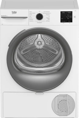 Beko condenser dryer with heat pump technology, NX Design, multifunction display with up to 24 h delayed start, fully electronic, electronic moisture detection, stainless steel drum, 8 kg, energy efficiency class A+, new energy efficiency class "E".