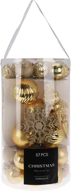 XMAS BALL SET 57PCS GOLD