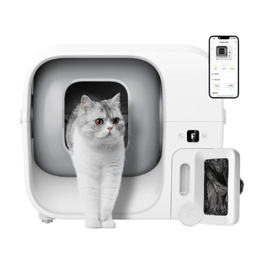 FURBULOUS [Certifiée TÜV] 1ère Maison de Toilette au Monde avec Emballage et Scellage Automatiques - Sans Odeur, Structure Anti-Pincement, Contrôle par App et Recharge de Sacs Auto, Anti-Fuite d'Urine (Inclus Kit de Démarrage 4 Semaines)