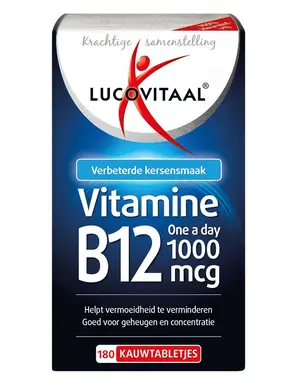 Lucovitaal Vitamine B12 Eén per Dag 1000 mcg - 180 Kauwtabletten