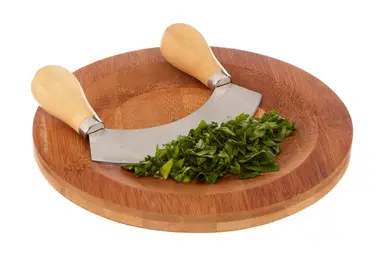 Maison by Premier Bamboo Chopping & Serving Board With Mezzaluna Chopper, Cutting Board Set, Cutting Board & Herb Chopper