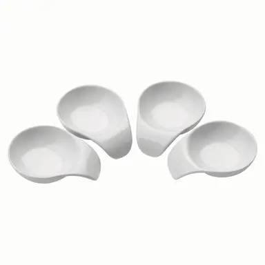 Maison by Premier Elegant Set of 4 White Porcelain Serving Dishes, Porcelain Serving Dishes, Versatile Serving Dishes