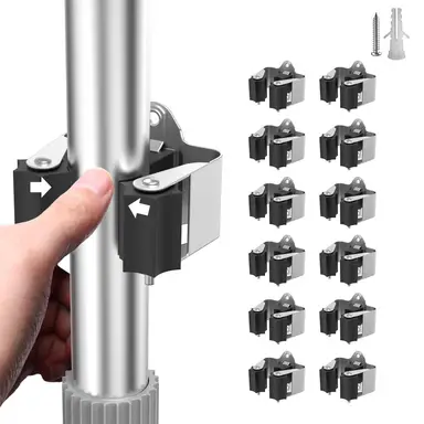 GARTOL 12 Piece Tool Holder, Broom Holder Wall, Garden Tool Holder, Wall Mount for Mop, Broom, Shovel, Tools