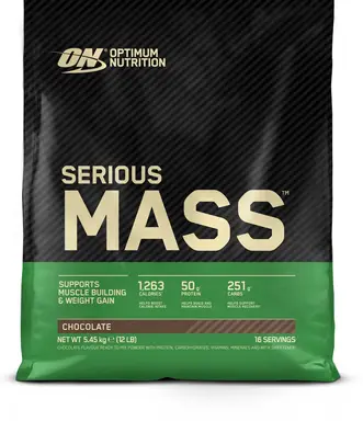 Optimum Nutrition Serious Mass chocolade 5,45 kg (16 porties)