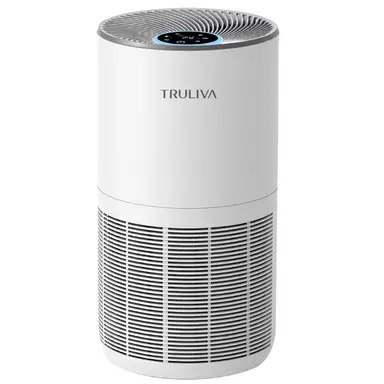 TRULIVA H13 HEPA-Luftreiniger, CADR 450 m³/h, 360°-Luftzirkulation, PM2.5-Luftqualitätsanzeige, 24-Stunden-Timer, Geruchs- und Tierhaarentfernung für Zuhause