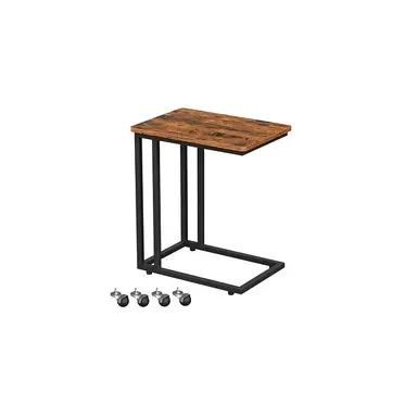 VASAGLE Table d'appoint Table de chevet Table de canapé sur roulettes - 50 x 35 x 60 cm