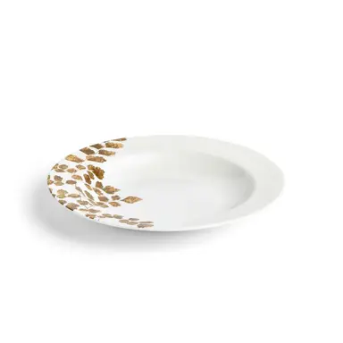 WEDGWOOD Vera Wang Jardin Fein Bone China Suppenschüssel mit Rand, 22cm mit Gold- & Bronze-Blumenverzierung