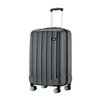 kono Cabin Suitcase 55x35x20cm ABS Hard Shell Carry On Trolley Case Lightweight Hand Luggage with 4 Wheels and Combination Lock (Grey)