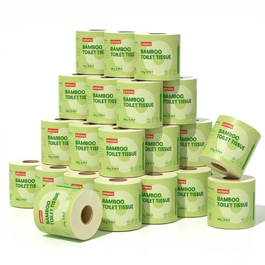 ochama BambooToilet Paper Roll, Five-Layer Thickened Core Roll, Unbleached Bamboo Pulp Paper, Bathroom Toilet Paper, 200g * 27 Rolls, Family Pack