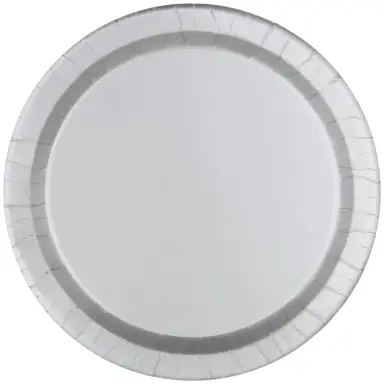 Unique Party Paper Plates, Silver, 17cm, 8 Pack