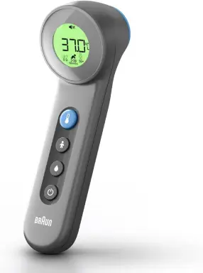 Braun Sensian 7 Kontaktloses Stirnthermometer, Age Precision Technologie, 3-in-1, Farblich kodiertes digitales Display, Geeignet für Babys und Kinder, Die #1 Marke bei Ärzten (1), BNT400