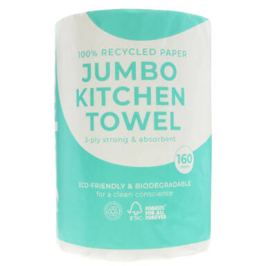 ECOLEAF BY SUMA - Kitchen Towel - Jumbo - 100% Recycled, 3 Ply - 1 ROLLS
