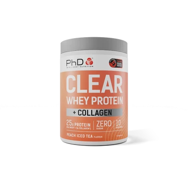 PhD Clear Whey + Collagen Beauty Support Powder Peach Iced Tea Flavour - 300g