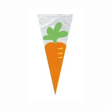 Unique Easter Carrot Cone Cellophane Bags, 20 pack