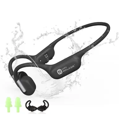 HIFI WALKER T10 Ultra Casque à conduction osseuse IPX8 pour natation, 32 Go - Gris foncé
