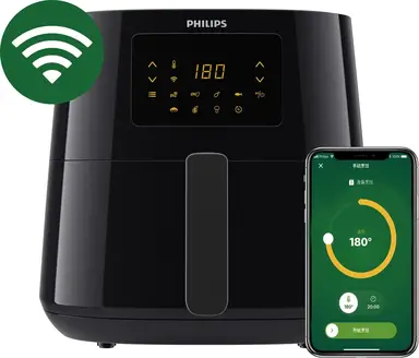Philips Connected 5000 Airfryer - HD9280/70 - 6.2L XL - Rapid Air Technologie - Zwart
