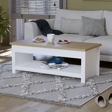 Vida Designs Coffee Table Arlington Rectangle White/Oak Effect