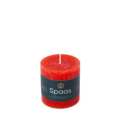 Spaas Pillar Candle Rustic Unscented Red D:7xH:7cm