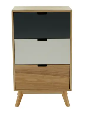 Interiors by Premier Drawer Chest Watson 3 Drawer Natural/Grey/White