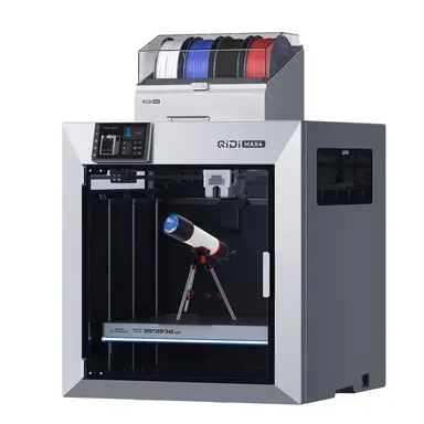 QIDI Max4 Combo 3D-Drucker, großes Baufeld 390 × 390 × 340 mm, beheizte Kammer 65 °C, FDM-3D-Drucker, Hochgeschwindigkeit bis zu 800 mm/s, unterstützt bis zu 16 Farben/Mehrere Materialien mit Qidi Box, automatische Bettenabgleichung
