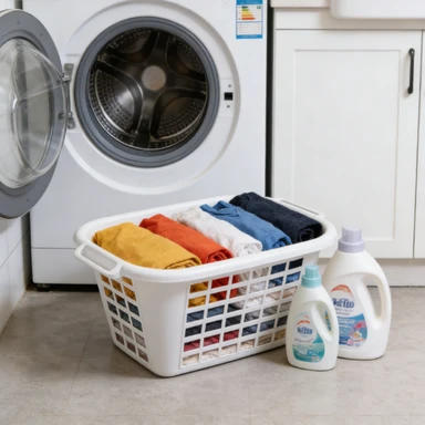 Addis 40L Rectangular Laundry Basket - White