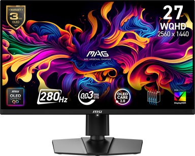 MSI MAG 271QP QD-OLED X28 27" QHD QD-OLED 280Hz 0.03ms Gaming Monitor