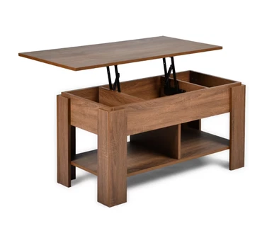 Urban Meuble  LIFT-TOP SALONTAFEL met opbergruimte en plank, eiken afwerking