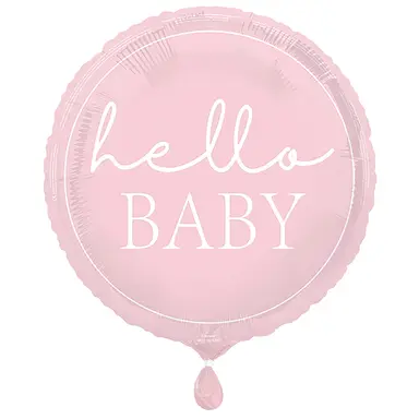 Unique Hello Baby Foil Balloon, Pink, 45cm